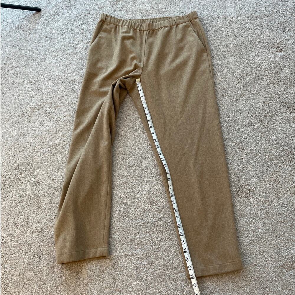 Eileen Fisher 100% Wool Elastic Waist Pull-On Pants Tapered Brown Size Medium - Picture 7 of 7